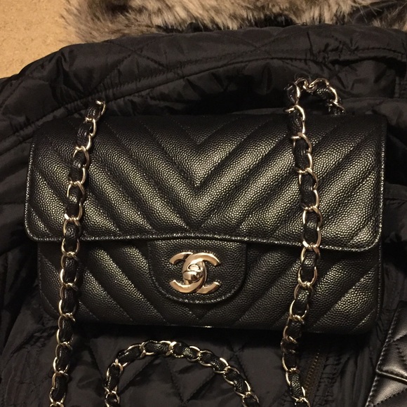 ***SOLD*** CHANEL Chevron Mini Rectangular in SHW - Picture 7 of 8